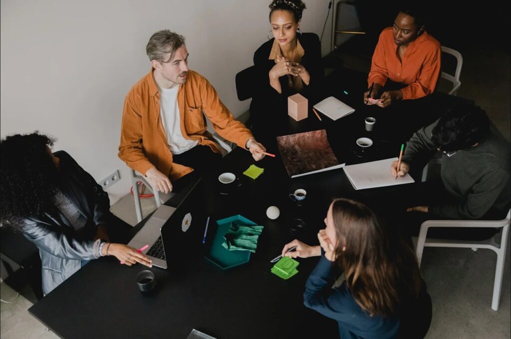 marketing team discussing local seo strategies for rehabs